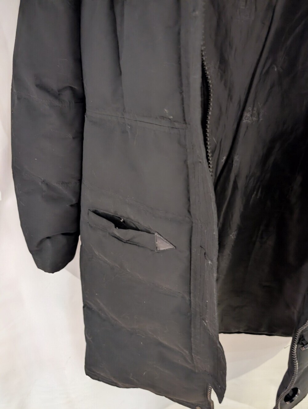 Noize Black Parka Coat with Faux Fur Hood - Picture 4 of 11
